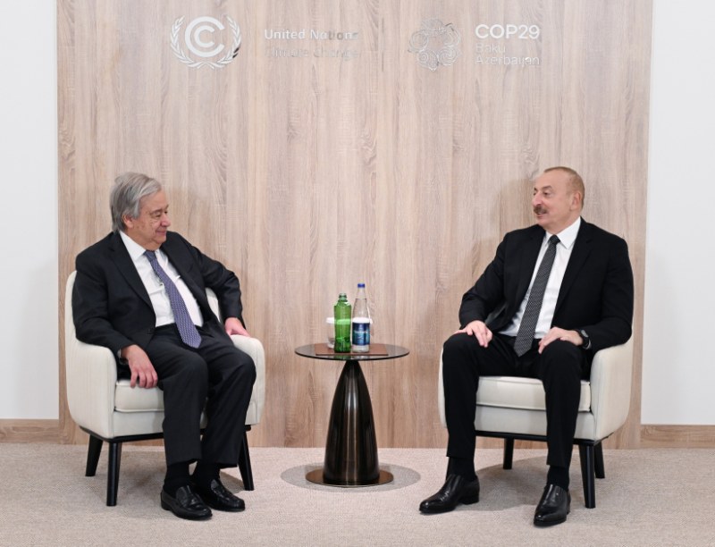  İlham Əliyev Quterreş görüşüb - FOTO 