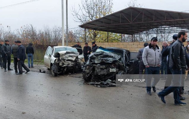  Sabirabadda ağır qəza - 3 nəfər öldü - FOTOLAR 
